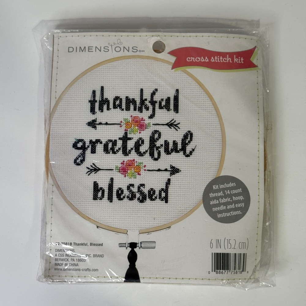 Dimensions Cross Stitch Kit - Thankful Grateful Blessed